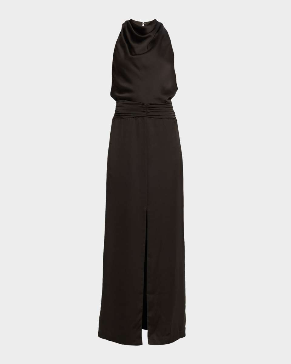 Charmayne Sleeveless Slit Cowl Gown